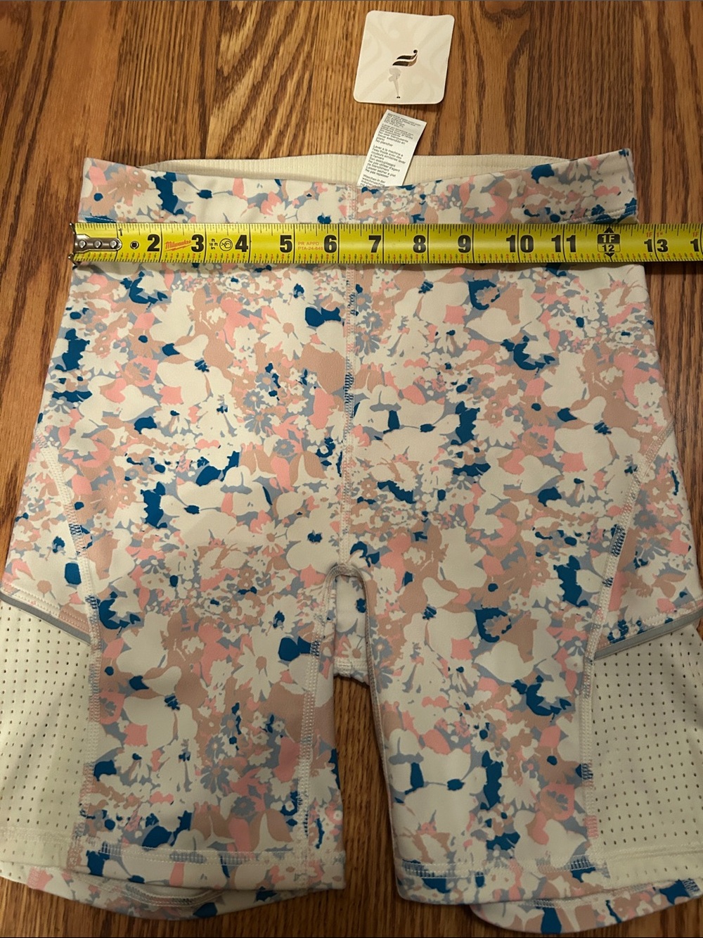 Fabletics High-Rise Pastel Camouflage Bike Shorts in Blue and Pink - Picture 9 of 11